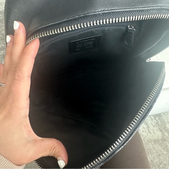 COACH Backpack Black Blue Monogram Mens Women’s Leather Bag Laptop School Work - Picture 7 of 7